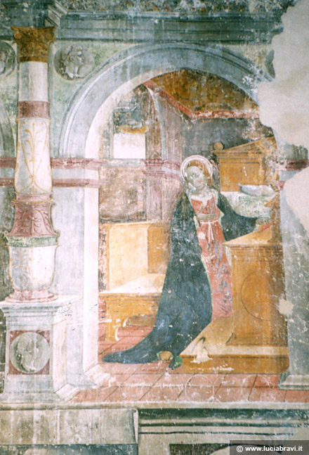 Annunciazione - opera a buon fresco secolo XV - Cattedrale di Bobbio Piacenza