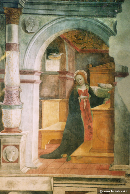 Annunciazione - opera a buon fresco secolo XV - Cattedrale di Bobbio Piacenza