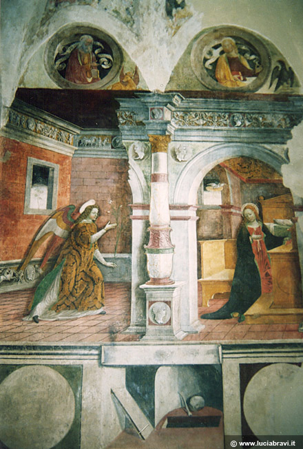 Annunciazione - opera a buon fresco secolo XV - Cattedrale di Bobbio Piacenza